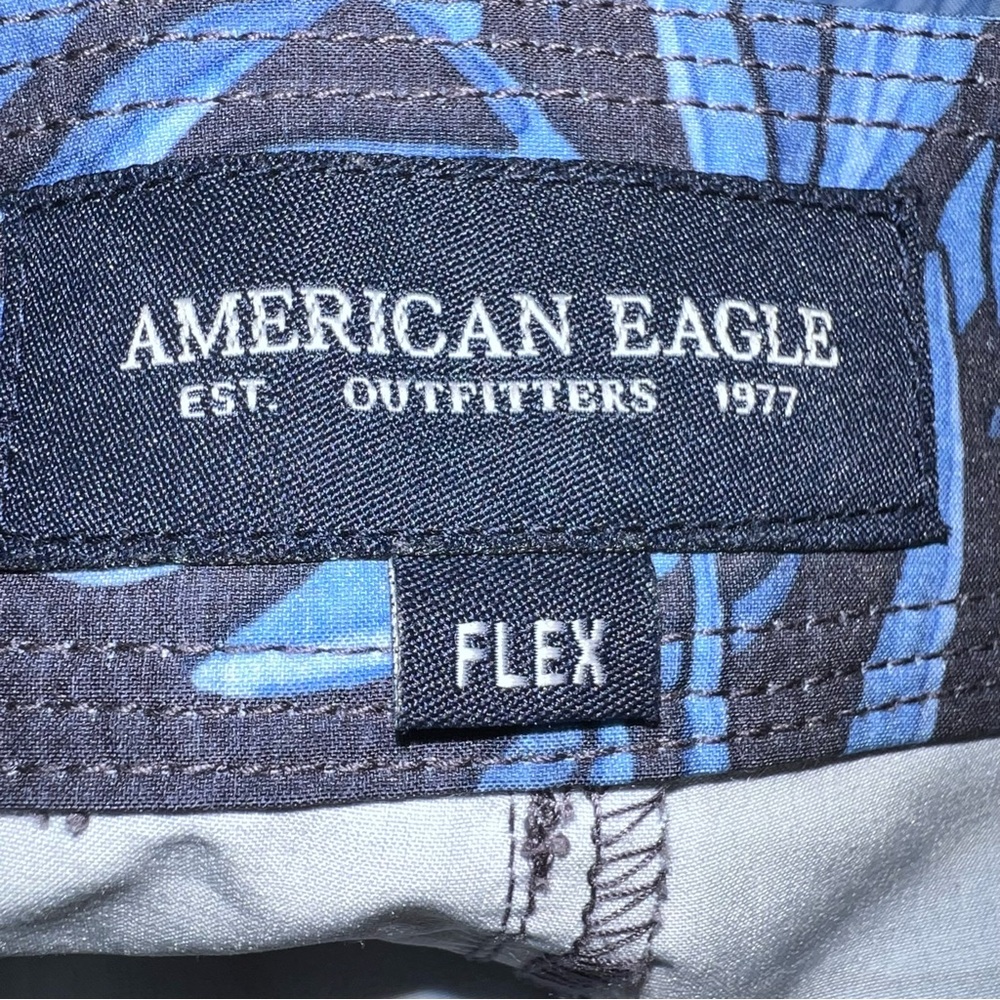 American Eagle Flex Men’s Blue Palm Leaf Swim Board Shorts Size Medium - Picture 6 of 8